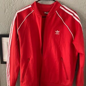Adidas Red Track Suit Jacket, Size L